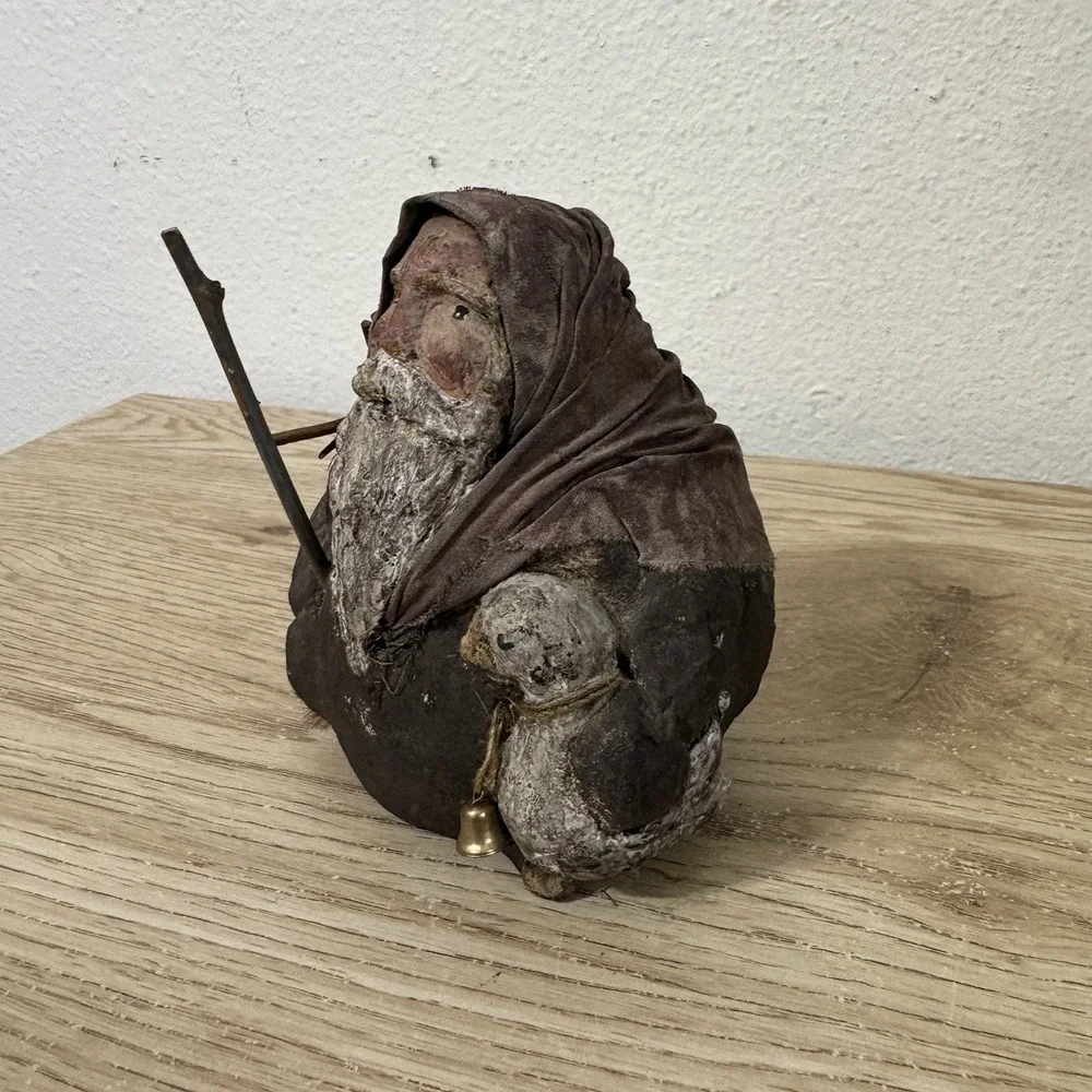 1995 Enesco Arlene Wobler Folk Art‎ Woblers Woods Santa Figure Primitive Rustic
